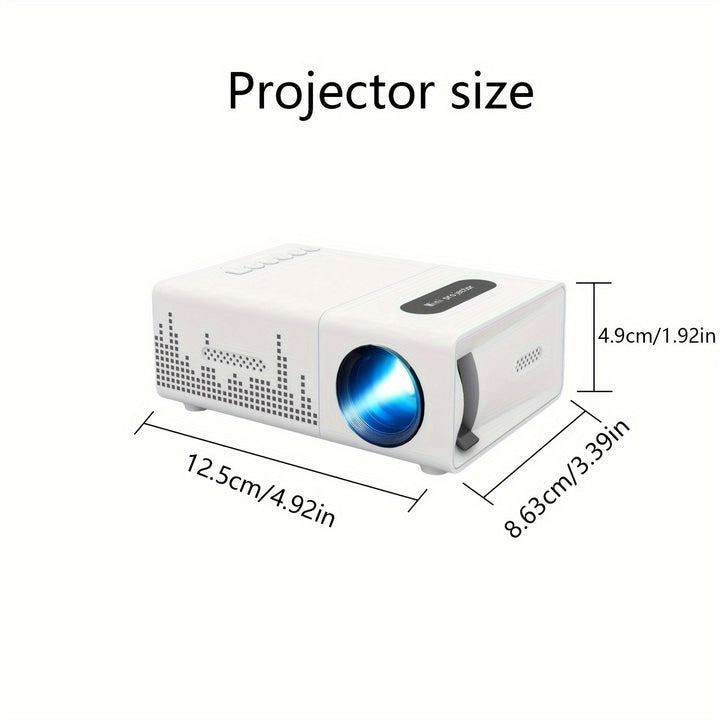 New Mini Home Theater HD Projector with US Plug, Remote Control, Supports Smartphone Screen Sharing, Compatible with Smartphones/Usb Interface, Suitable for Indoor And Office Use.