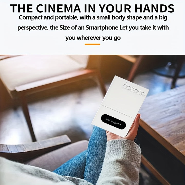 New Mini Home Theater HD Projector with US Plug, Remote Control, Supports Smartphone Screen Sharing, Compatible with Smartphones/Usb Interface, Suitable for Indoor And Office Use.