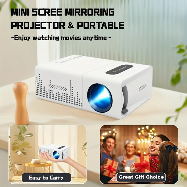 New Mini Home Theater HD Projector with US Plug, Remote Control, Supports Smartphone Screen Sharing, Compatible with Smartphones/Usb Interface, Suitable for Indoor And Office Use.