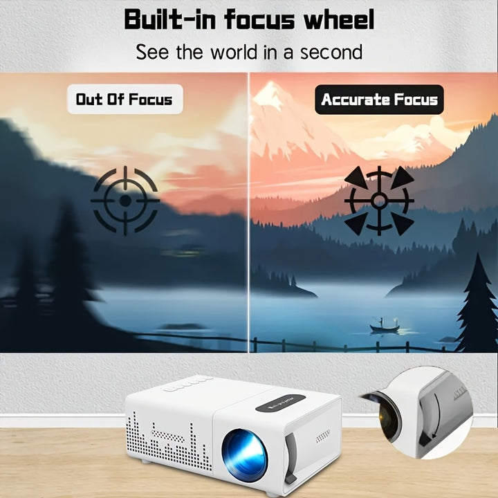 New Mini Home Theater HD Projector with US Plug, Remote Control, Supports Smartphone Screen Sharing, Compatible with Smartphones/Usb Interface, Suitable for Indoor And Office Use.