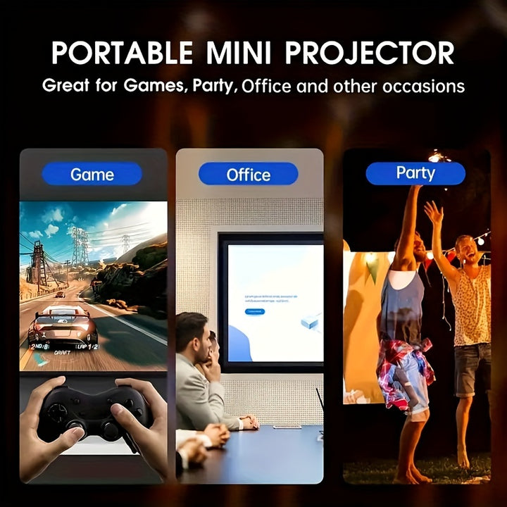 New Mini Home Theater HD Projector with US Plug, Remote Control, Supports Smartphone Screen Sharing, Compatible with Smartphones/Usb Interface, Suitable for Indoor And Office Use.