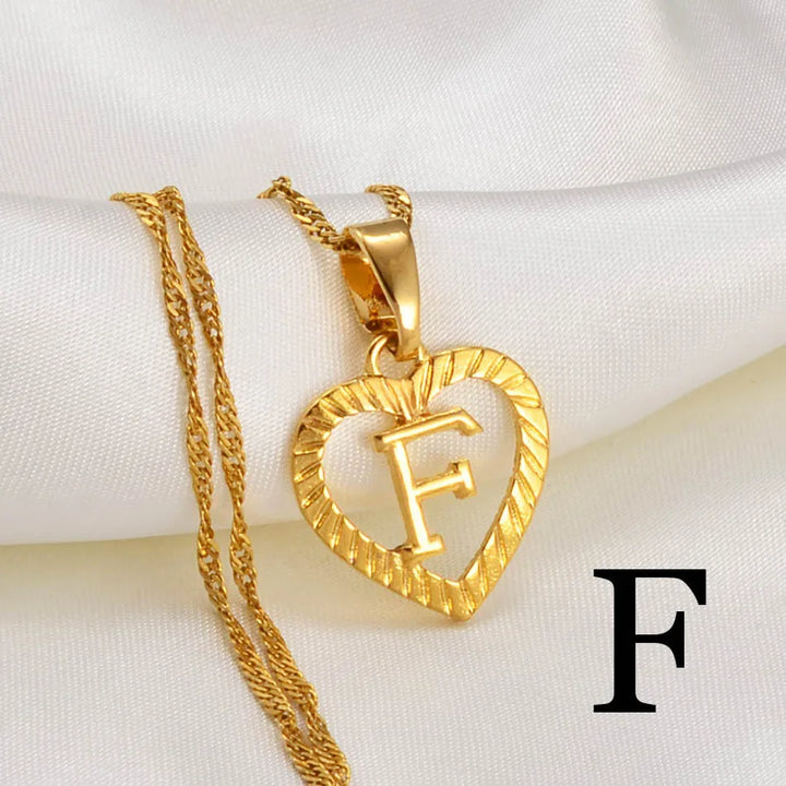 Anniyo A-Z Letters Necklaces Gold Color Charm Alphabet Pendant for Women Girls English Initial Jewelry #114106P