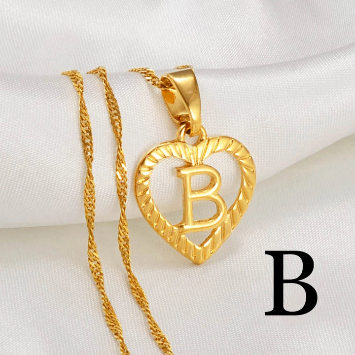 Anniyo A-Z Letters Necklaces Gold Color Charm Alphabet Pendant for Women Girls English Initial Jewelry #114106P