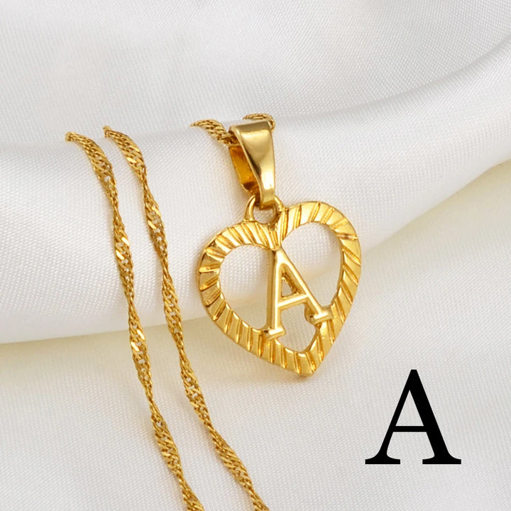 Anniyo A-Z Letters Necklaces Gold Color Charm Alphabet Pendant for Women Girls English Initial Jewelry #114106P