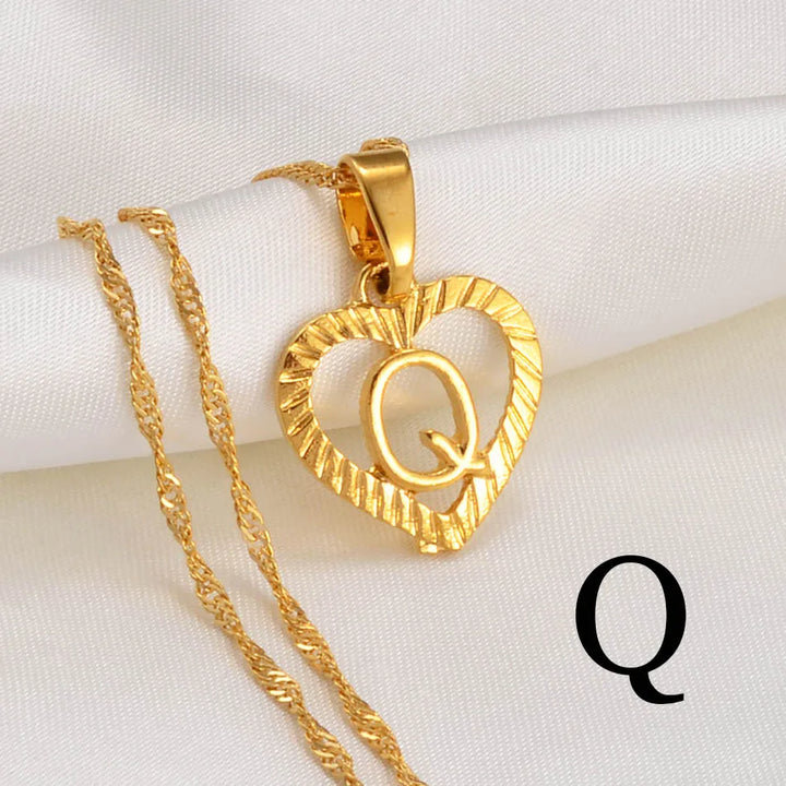 Anniyo A-Z Letters Necklaces Gold Color Charm Alphabet Pendant for Women Girls English Initial Jewelry #114106P