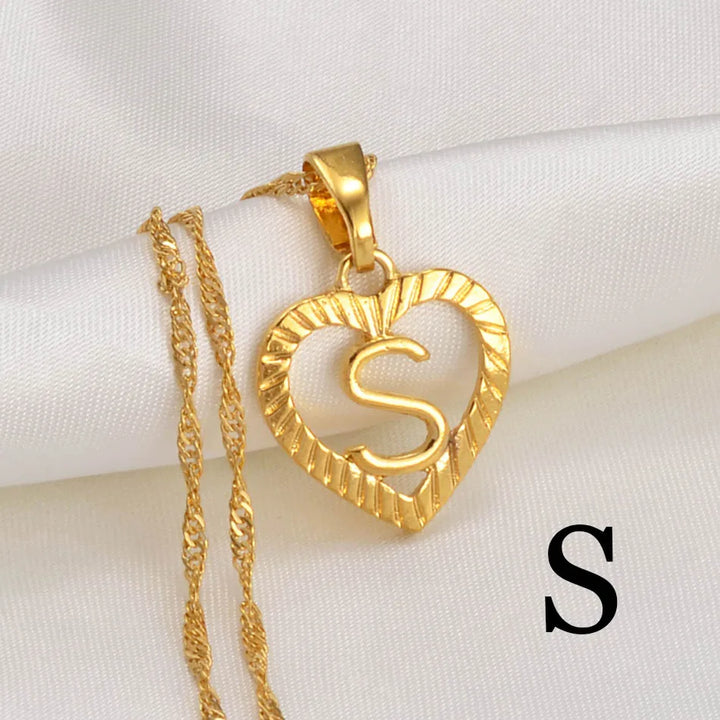 Anniyo A-Z Letters Necklaces Gold Color Charm Alphabet Pendant for Women Girls English Initial Jewelry #114106P