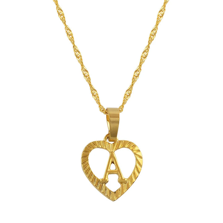 Anniyo A-Z Letters Necklaces Gold Color Charm Alphabet Pendant for Women Girls English Initial Jewelry #114106P