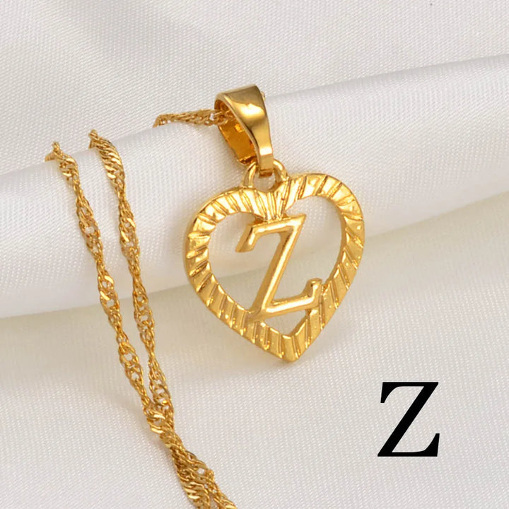 Anniyo A-Z Letters Necklaces Gold Color Charm Alphabet Pendant for Women Girls English Initial Jewelry #114106P