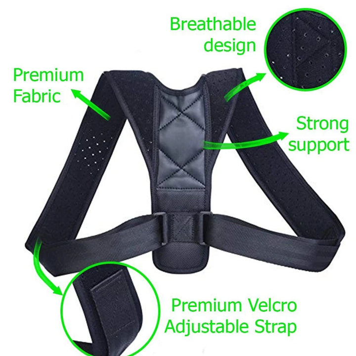 YOSYO Brace Support Belt Adjustable Back Posture Corrector Clavicle Spine Shoulder Lumbar Posture Correction