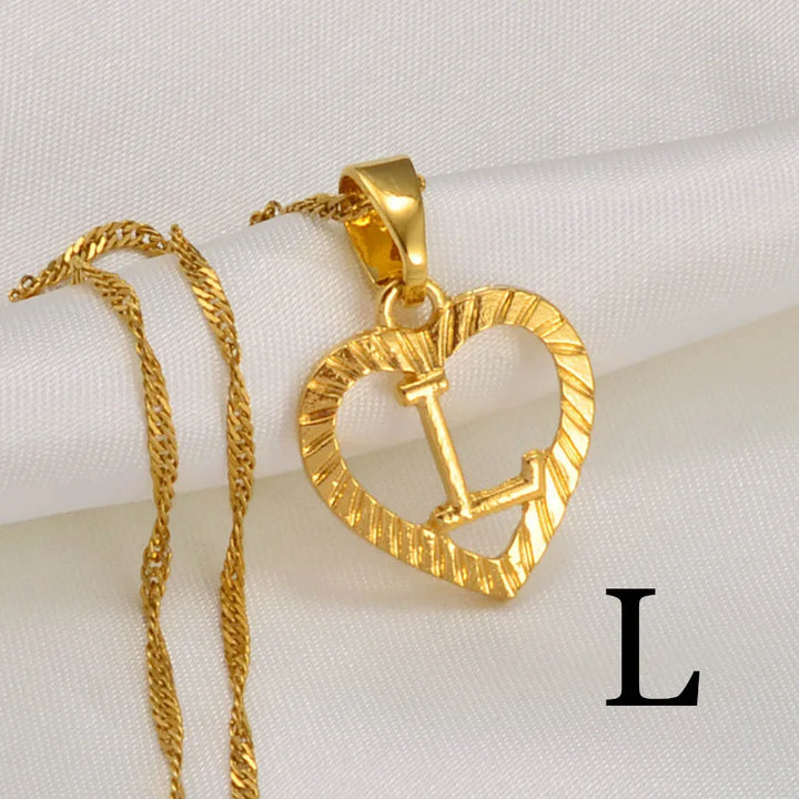 Anniyo A-Z Letters Necklaces Gold Color Charm Alphabet Pendant for Women Girls English Initial Jewelry #114106P