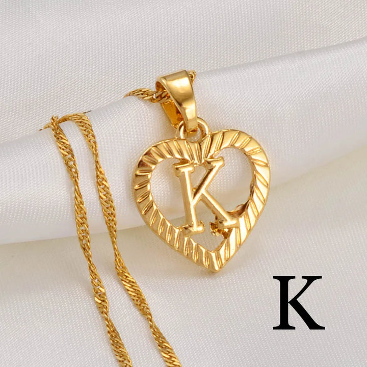 Anniyo A-Z Letters Necklaces Gold Color Charm Alphabet Pendant for Women Girls English Initial Jewelry #114106P