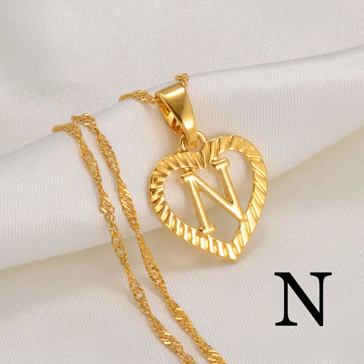 Anniyo A-Z Letters Necklaces Gold Color Charm Alphabet Pendant for Women Girls English Initial Jewelry #114106P