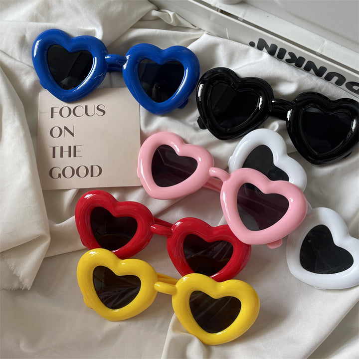 Fashion Inflatable Sunglasses Peach Heart Matching Funny Glasses Fashion Bread Heart Beach Sun-Proof Sunglasses for Women