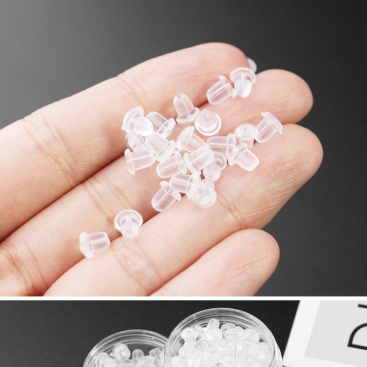 -5y Ear Stud Plug A1p61-Anti-Drop Silicone Plug Ear Cap Ear Studs Back Plug Rubber Stopper Transparent Stick Earring Buckle Loose