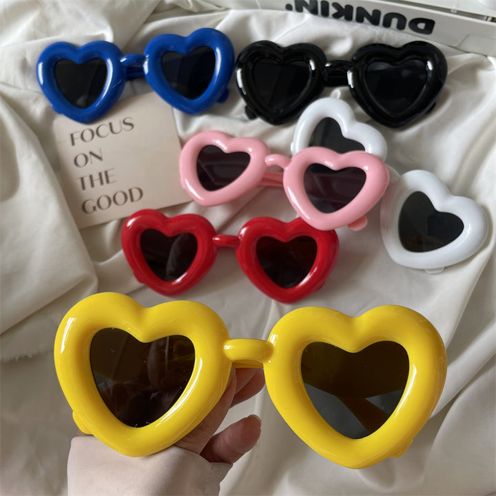 Fashion Inflatable Sunglasses Peach Heart Matching Funny Glasses Fashion Bread Heart Beach Sun-Proof Sunglasses for Women