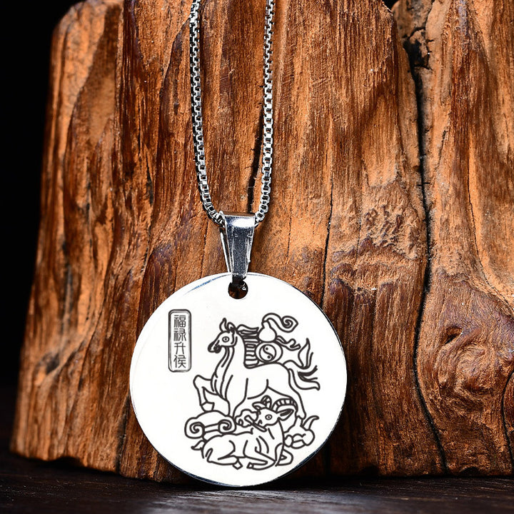 2024 Fulu Shenghou Citrine Pendant Sheep Mascot Dragon Year Hanging Ornaments Zodiac Wear Men's and Women's Necklaces