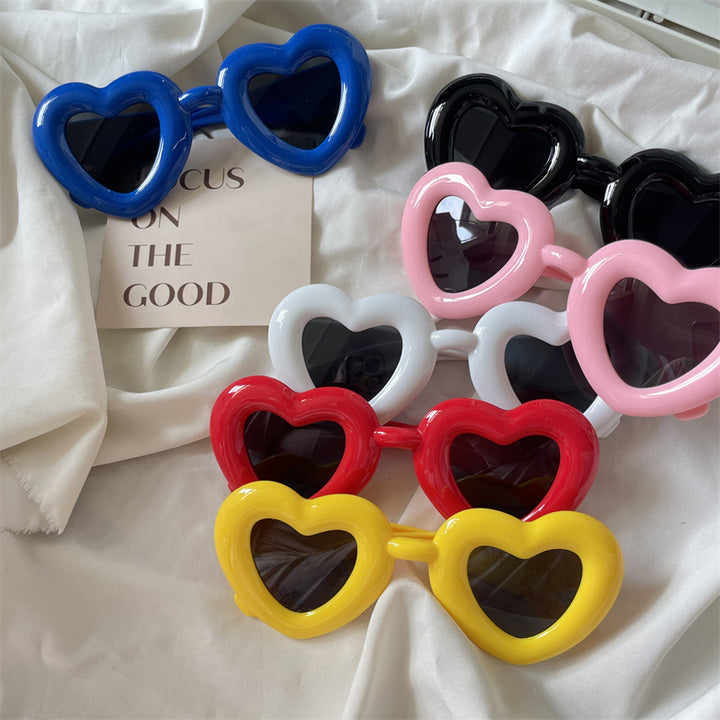 Fashion Inflatable Sunglasses Peach Heart Matching Funny Glasses Fashion Bread Heart Beach Sun-Proof Sunglasses for Women