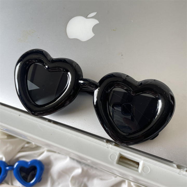 Fashion Inflatable Sunglasses Peach Heart Matching Funny Glasses Fashion Bread Heart Beach Sun-Proof Sunglasses for Women