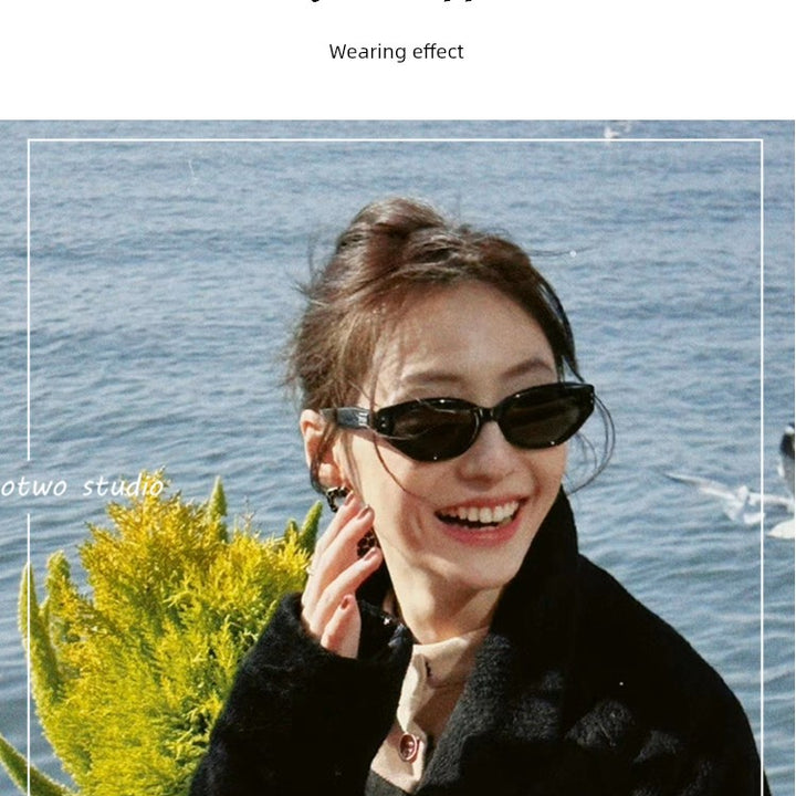 Korean Series 2024 New GM Cat Eye Sunglasses High Sense Retro Women's Sunglasses Y2g Internet Celebrity Ins European and American Fashion