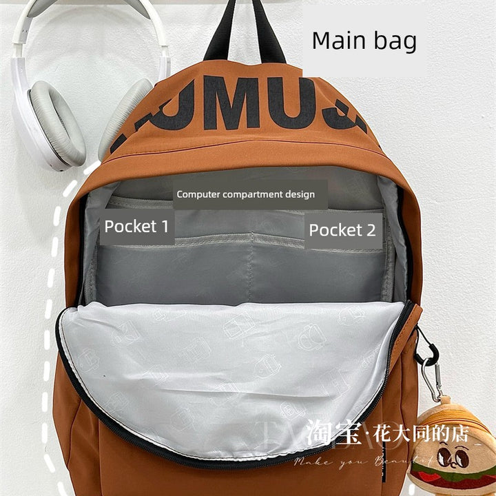 Zhao Zhaoyi Same Style Backpack Male and Female College Students Casual All-Match Travel Backpack Large Capacity High School Student Schoolbag