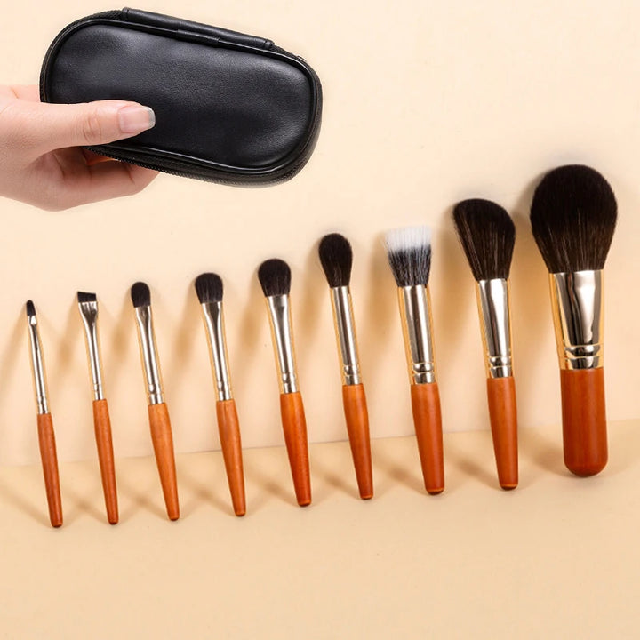 9Pcs/lot Mini Makeup Brush Set Portable Travel Cosmetic Brushes Kit Eyeshadow Foundation Powder Brushes Beauty Makeup Tools