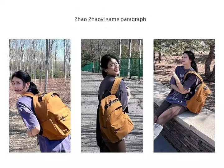 Zhao Zhaoyi Same Style Backpack Male and Female College Students Casual All-Match Travel Backpack Large Capacity High School Student Schoolbag