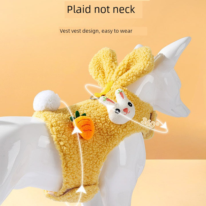 Dog Hand Holding Rope Three-Dimensional Cute Autumn and Winter Stuffed Pet Hand Holding Rope Cat Vest Chest Strap Dog Leash