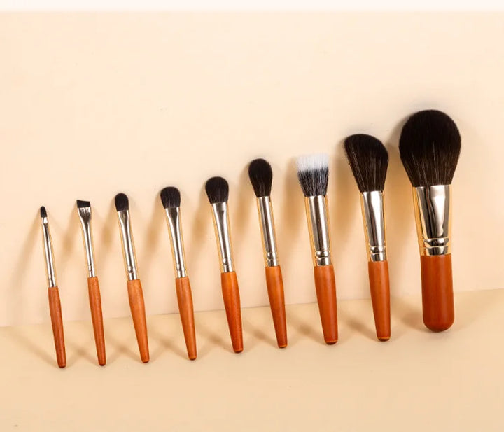 9Pcs/lot Mini Makeup Brush Set Portable Travel Cosmetic Brushes Kit Eyeshadow Foundation Powder Brushes Beauty Makeup Tools