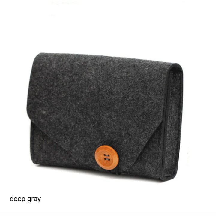 2022 Fashion Power Bank Storage Bag Mini Felt Adapter Pouch For Data Cable Mouse Travel Electronic Gadgets Organizer