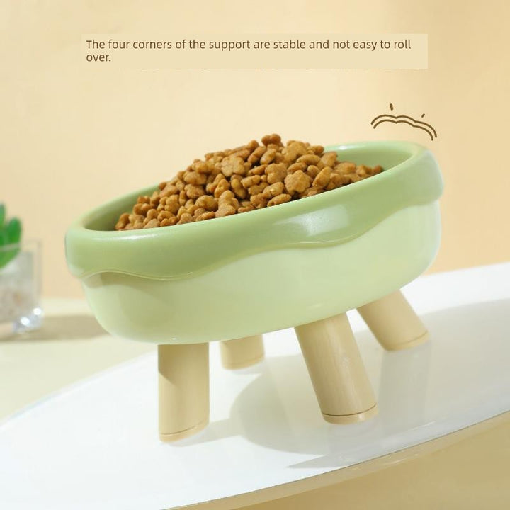 Neck Protection Pet Bowl Slow Food Cat Food Bowl Drinking Water Anti-Tumble Elevated Rack Small Size Dogs Dog Basin Cat Food Holder Pet Supplies