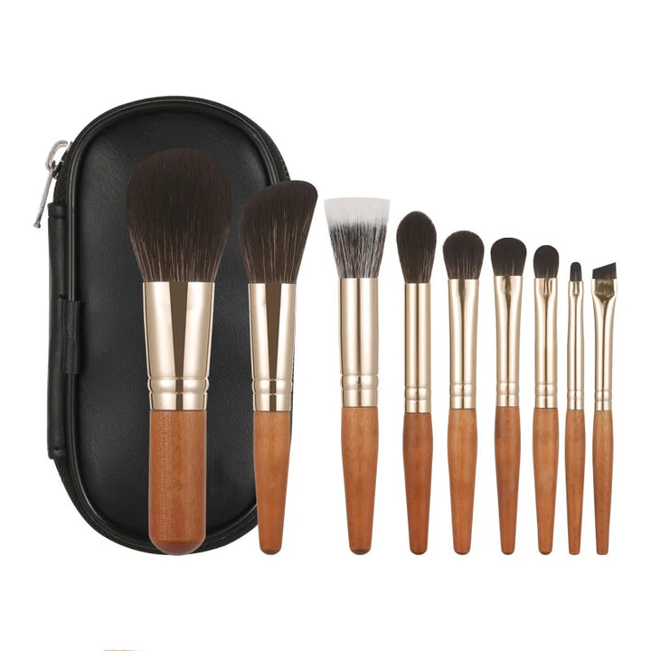 9Pcs/lot Mini Makeup Brush Set Portable Travel Cosmetic Brushes Kit Eyeshadow Foundation Powder Brushes Beauty Makeup Tools