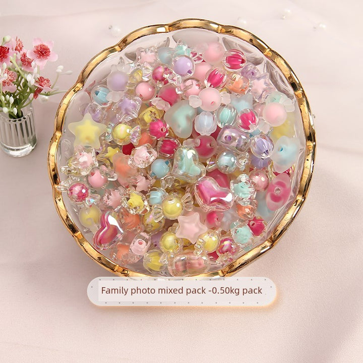 Beaded Kids Puzzle Play I Set Handicraft DIY Material String Beads Concentration Training Bracelet Girl Necklace Girl