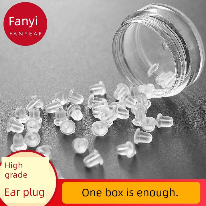 -5y Ear Stud Plug A1p61-Anti-Drop Silicone Plug Ear Cap Ear Studs Back Plug Rubber Stopper Transparent Stick Earring Buckle Loose