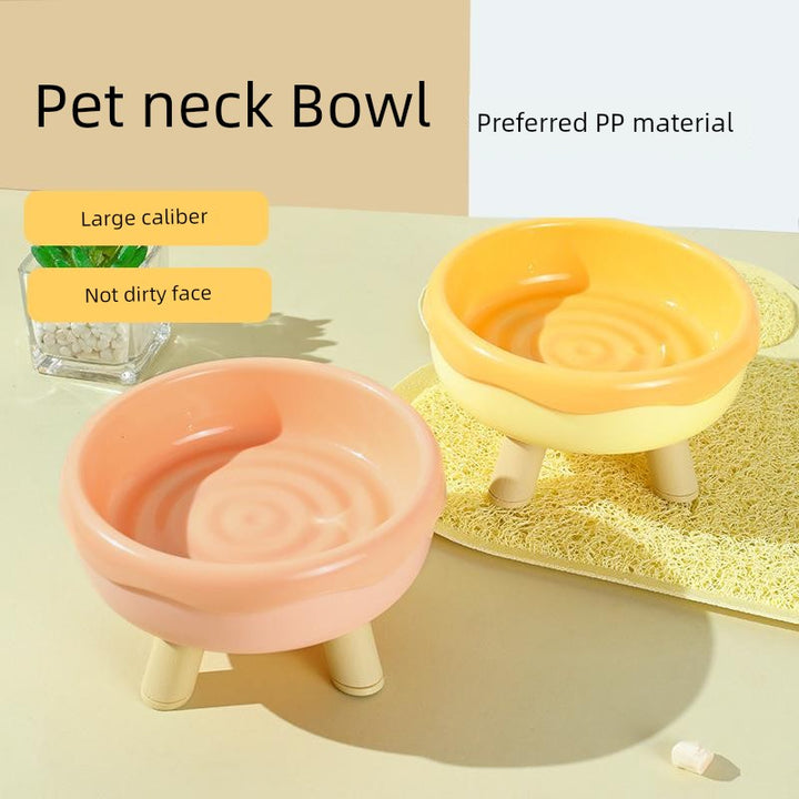 Neck Protection Pet Bowl Slow Food Cat Food Bowl Drinking Water Anti-Tumble Elevated Rack Small Size Dogs Dog Basin Cat Food Holder Pet Supplies