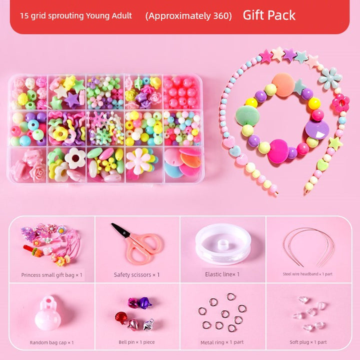 Beaded Kids Puzzle Play I Set Handicraft DIY Material String Beads Concentration Training Bracelet Girl Necklace Girl