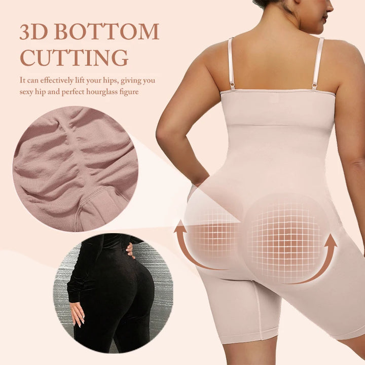 Plus Size Women Butt Lifter Body Shaper Push Up Breast Slimming Waist Tummy Control Shapewear Bodysuit Fajas