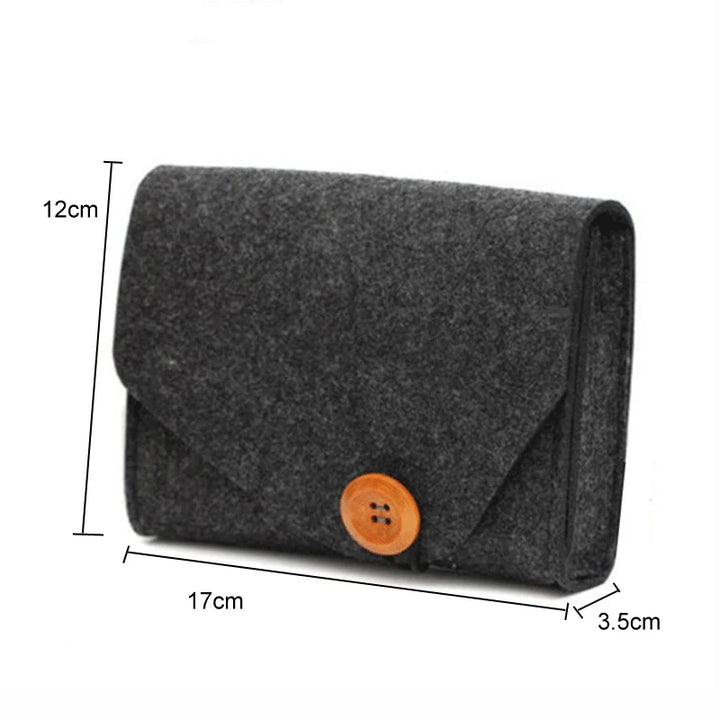 2022 Fashion Power Bank Storage Bag Mini Felt Adapter Pouch For Data Cable Mouse Travel Electronic Gadgets Organizer