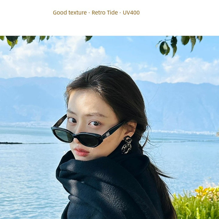 Korean Series 2024 New GM Cat Eye Sunglasses High Sense Retro Women's Sunglasses Y2g Internet Celebrity Ins European and American Fashion