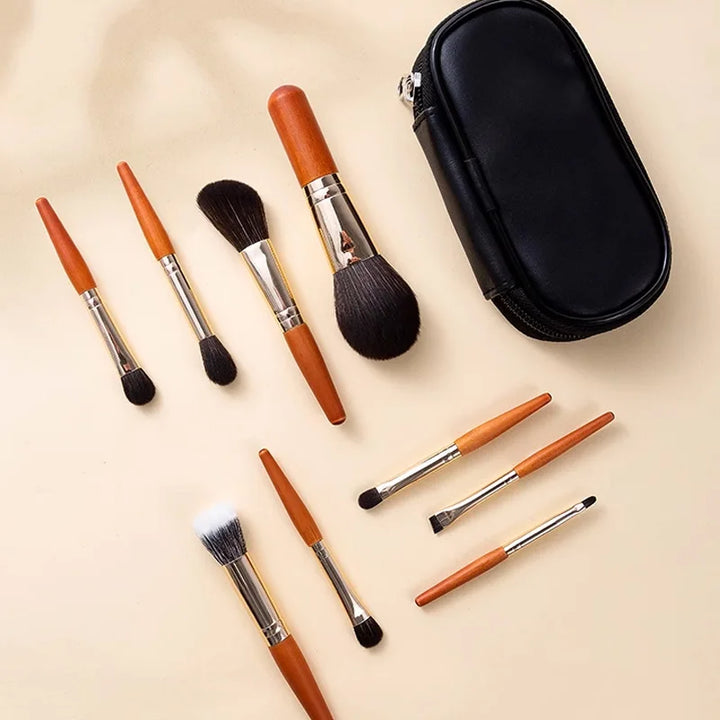 9Pcs/lot Mini Makeup Brush Set Portable Travel Cosmetic Brushes Kit Eyeshadow Foundation Powder Brushes Beauty Makeup Tools