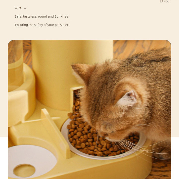 Cat Bowl Dog Bowl Cat Food Holder Cat Food Automatic Pet Feeder Drinking Water Integrated Cat Basin Ceramic Pet Drinking Water Double Bowl