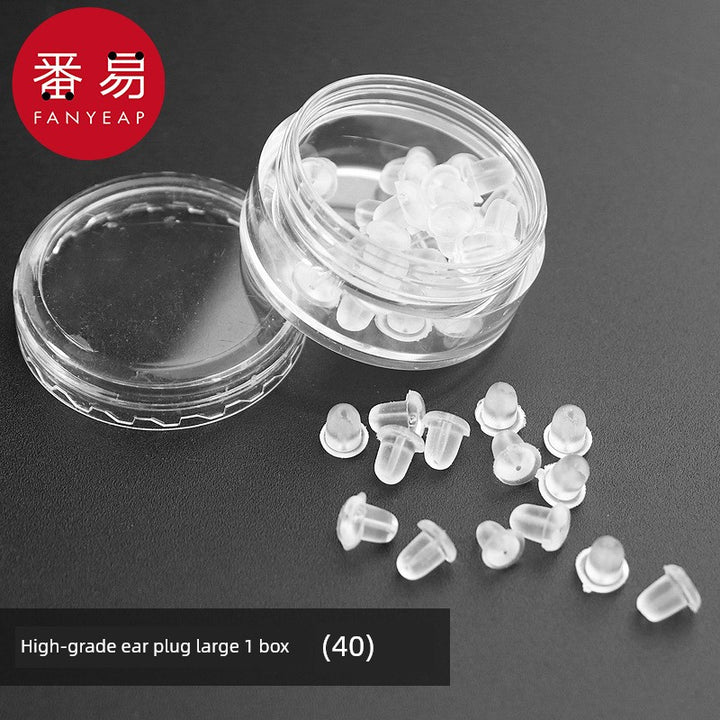 -5y Ear Stud Plug A1p61-Anti-Drop Silicone Plug Ear Cap Ear Studs Back Plug Rubber Stopper Transparent Stick Earring Buckle Loose