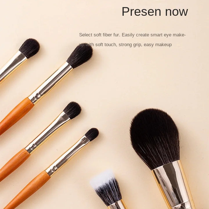 9Pcs/lot Mini Makeup Brush Set Portable Travel Cosmetic Brushes Kit Eyeshadow Foundation Powder Brushes Beauty Makeup Tools