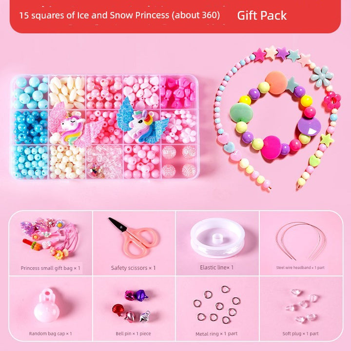 Beaded Kids Puzzle Play I Set Handicraft DIY Material String Beads Concentration Training Bracelet Girl Necklace Girl