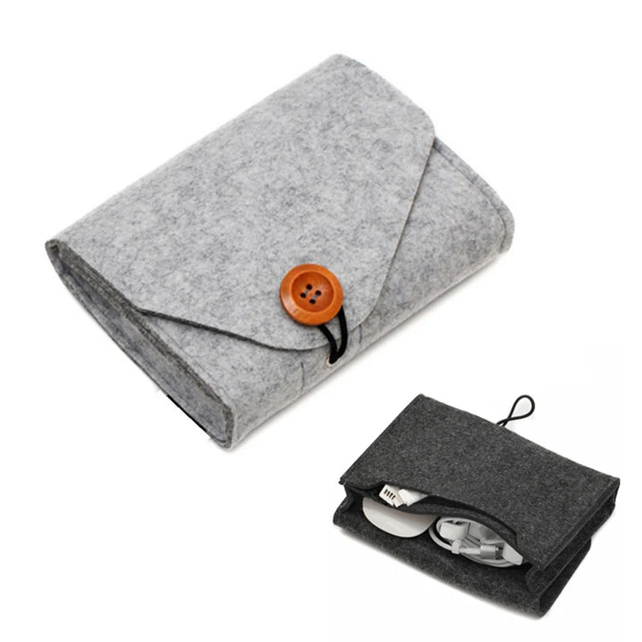 2022 Fashion Power Bank Storage Bag Mini Felt Adapter Pouch For Data Cable Mouse Travel Electronic Gadgets Organizer