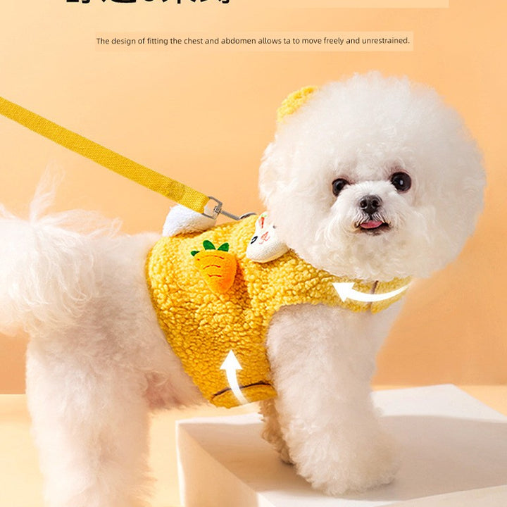 Dog Hand Holding Rope Three-Dimensional Cute Autumn and Winter Stuffed Pet Hand Holding Rope Cat Vest Chest Strap Dog Leash