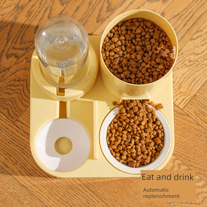 Cat Bowl Dog Bowl Cat Food Holder Cat Food Automatic Pet Feeder Drinking Water Integrated Cat Basin Ceramic Pet Drinking Water Double Bowl