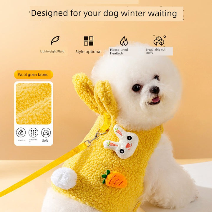 Dog Hand Holding Rope Three-Dimensional Cute Autumn and Winter Stuffed Pet Hand Holding Rope Cat Vest Chest Strap Dog Leash