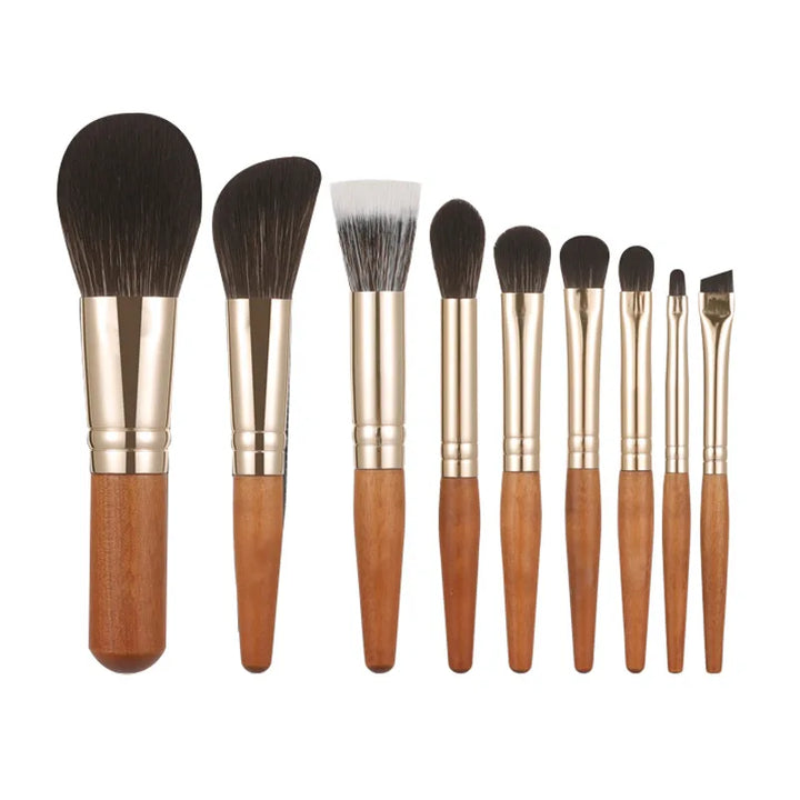 9Pcs/lot Mini Makeup Brush Set Portable Travel Cosmetic Brushes Kit Eyeshadow Foundation Powder Brushes Beauty Makeup Tools