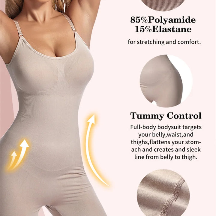 Flarixa Seamless Shapewear Full Body Shaper Hip and Tummy Control Women Comfortable Slimming Bodysuit Faja Plus Size Jumpsuits