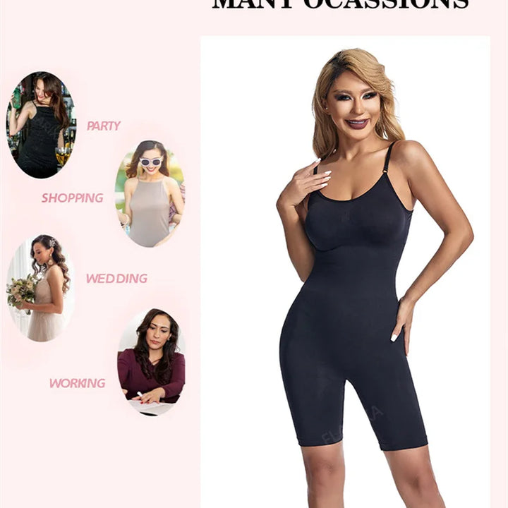 Flarixa Seamless Shapewear Full Body Shaper Hip and Tummy Control Women Comfortable Slimming Bodysuit Faja Plus Size Jumpsuits